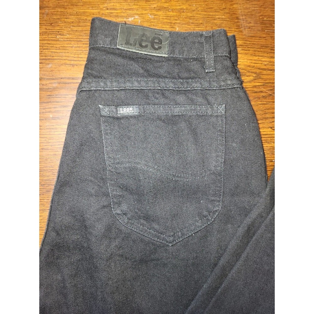 Vintage 90s Lee Jeans Black High Waisted Tapered Mom Fit Made In USA 30x33.5 Siz - Picture 8 of 9